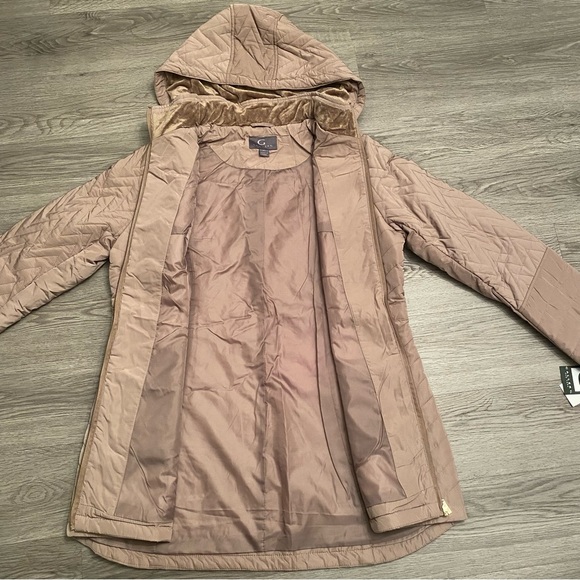 GALLERY New York Multi Quilted Side Tab Fur Trim Hood Jacket Size XL - Picture 13 of 14